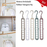 ClosetEase - Platzsparender Kleiderbügel | Multifunktionsbügel mit 9 Haken & 360° drehbarer Haken