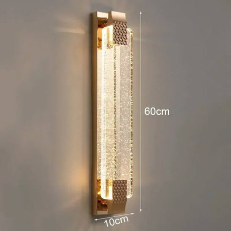 LuxeAngle - Wandleuchte mit Bubble Crystal und vergoldetem Metall | Elegante und luxuriöse dekorative Beleuchtung für Schlafzimmer & Wohnzimmer