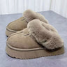 Damen-Winterpantoffeln mit Fleece-Futter - dicke Sohle
