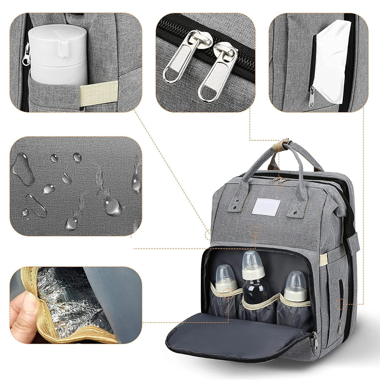 2-in-1-Wickeltasche mit Reisebettchen