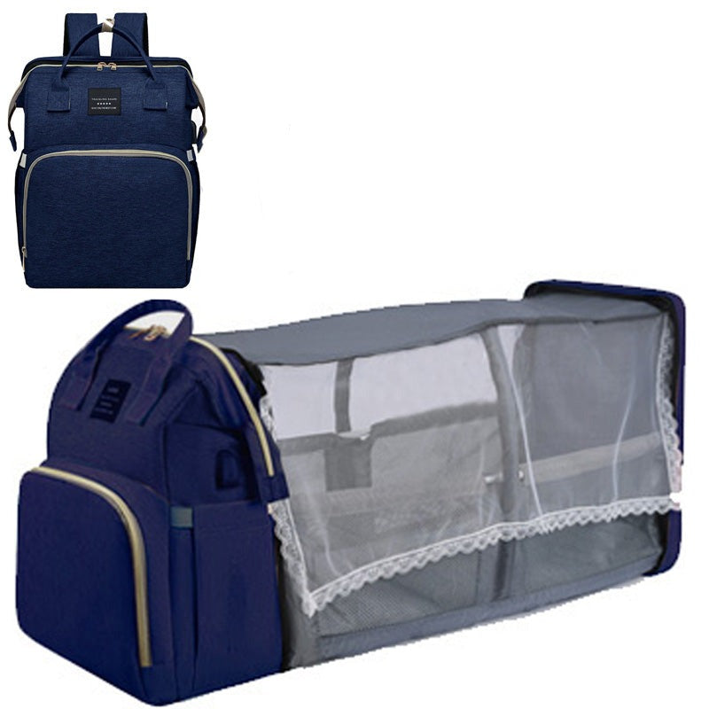 2-in-1-Wickeltasche mit Reisebettchen